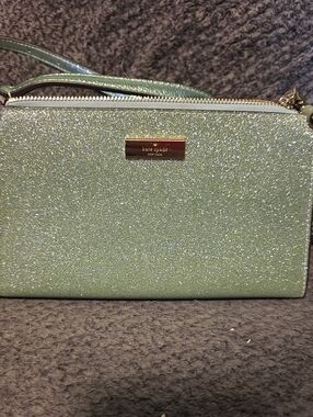 kate spade Glitter Mint Green Crossbody with Gold Hardware